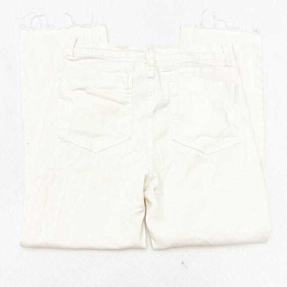OAT NY White Cream Straight Leg Raw Hem Deniz Zip Fly Jeans Size 10 / 30 - Picture 5 of 7